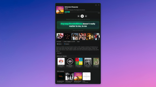 LyricGlow Real-Time Synchronized Lyrics Interface